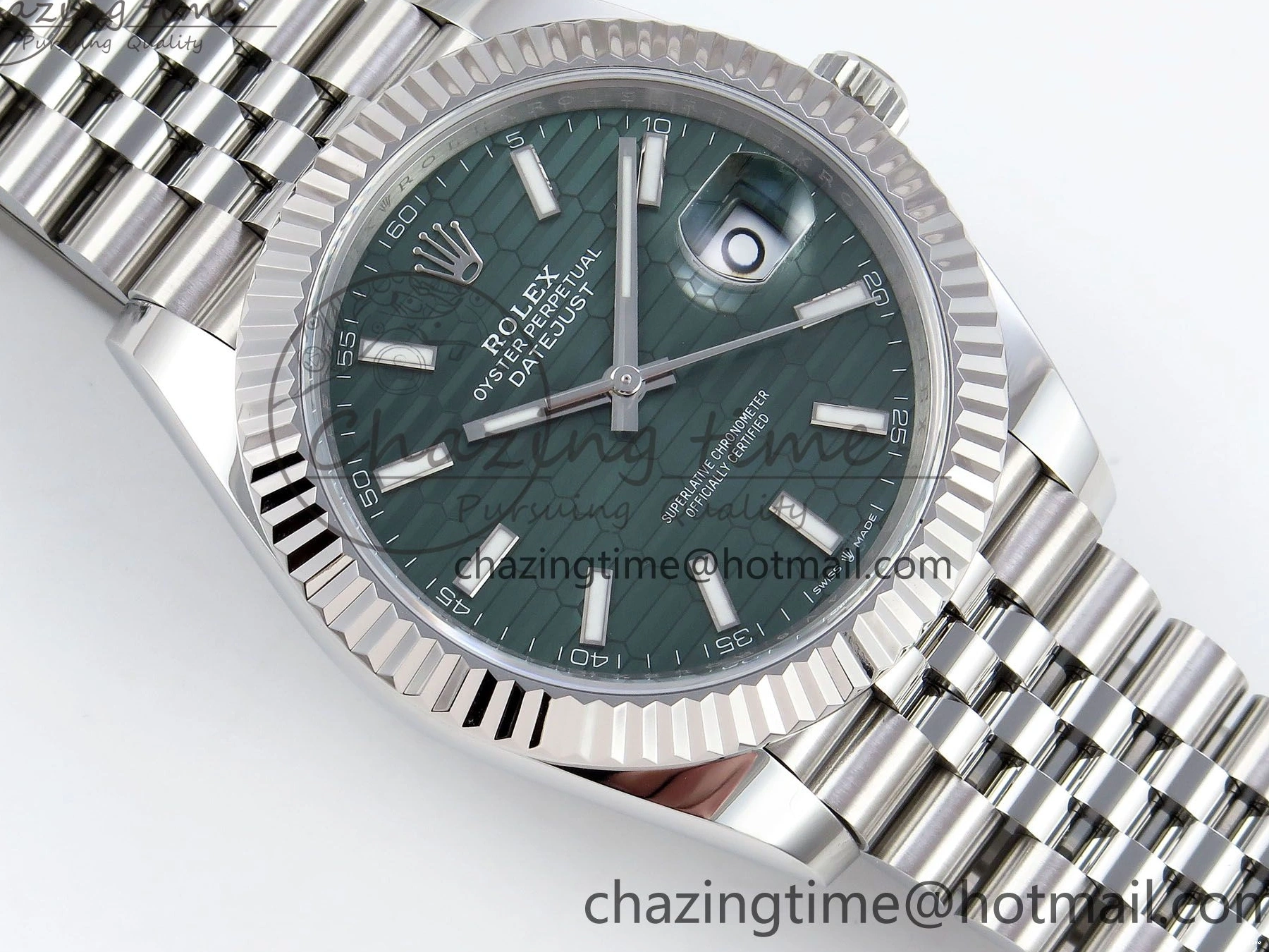 MiroTime 0518 Chic Datejust 41mm 126234 904L Steel HGF 1:1 Best Edition Green Textured Dial on SS Bracelet VR 1473